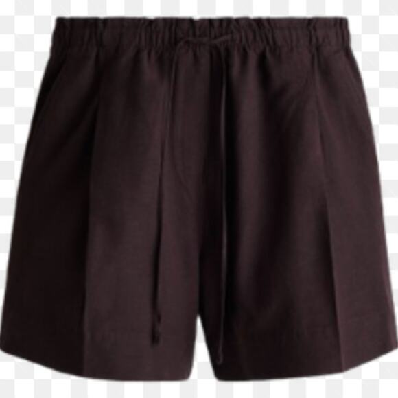 H&M Pants - H&M Linen-Blend Drawstring Short, 5" Inseam, Burgundy, Size M